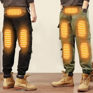 休闲防寒加热宽松棉裤 充电发热工装 劳保裤 工装 加绒厚恒温束脚 男裤