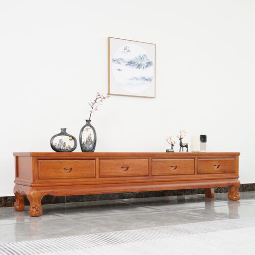 加大虎脚加厚面板整装花梨电视柜