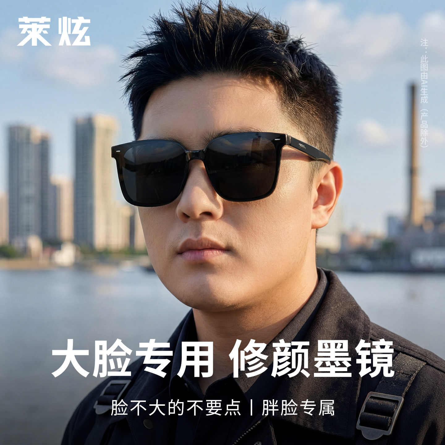 大脸偏光墨镜男款胖子超大号大码大框加宽开车专用高级感太阳眼镜