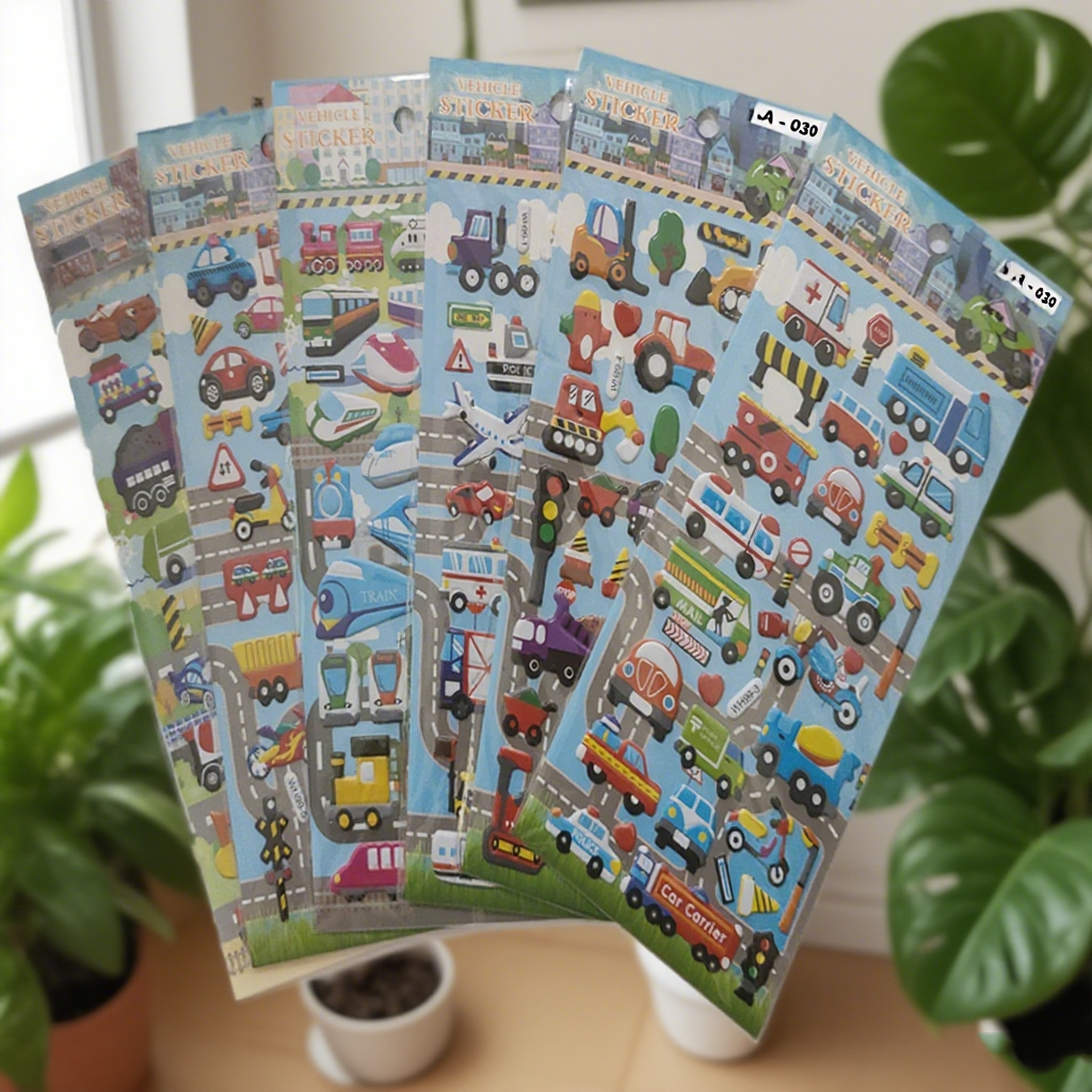 工程车交通工具贴纸儿童3D贴画纸