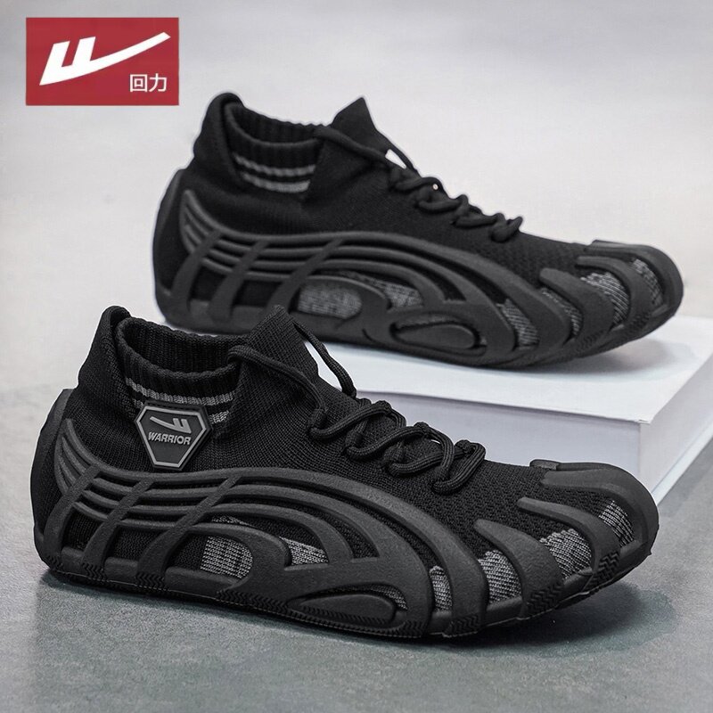 回力男鞋夏季飞织网面透气轻便运动休闲鞋软底防滑耐磨百搭袜子鞋