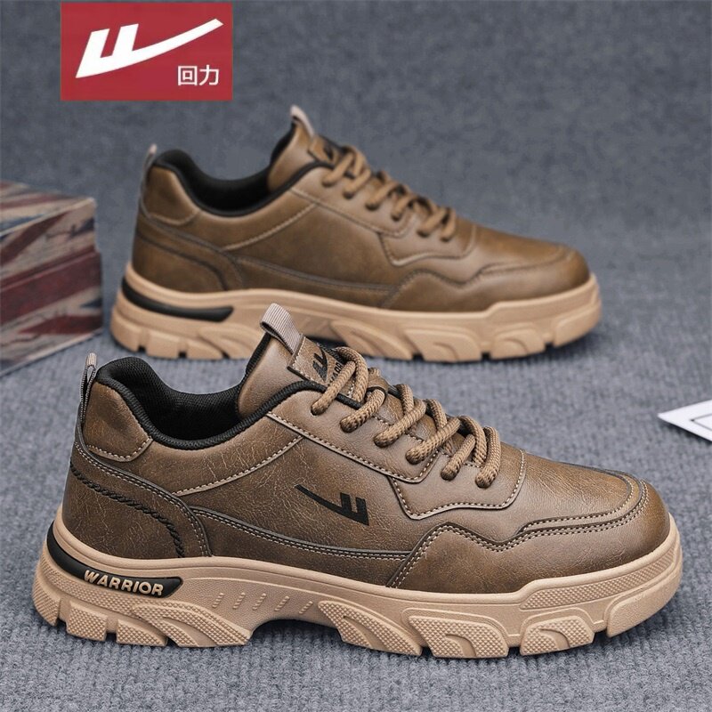 回力工装皮鞋男冬季男鞋防滑耐磨复古运动英伦工作上班休闲皮鞋男