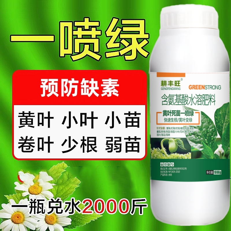 一喷绿氨基酸叶面肥果树蔬菜花卉黄叶植物通用中微量元素水溶肥料