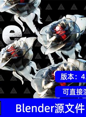 Blender玻璃玫瑰花创意场景3D模型工程源文件