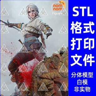 巫师猎人Ciri 3D打印图纸STL高精度模型手办素材已分体