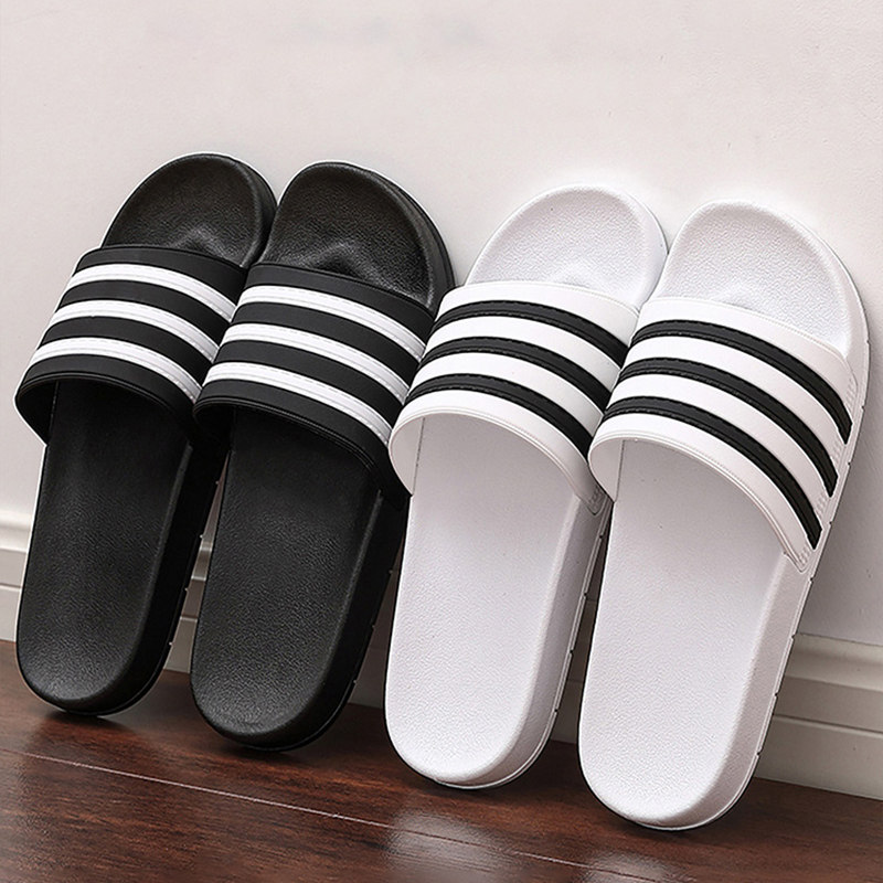 条纹凉拖鞋男士夏季室内家居家用情侣浴室洗澡防滑厚底外穿拖鞋女