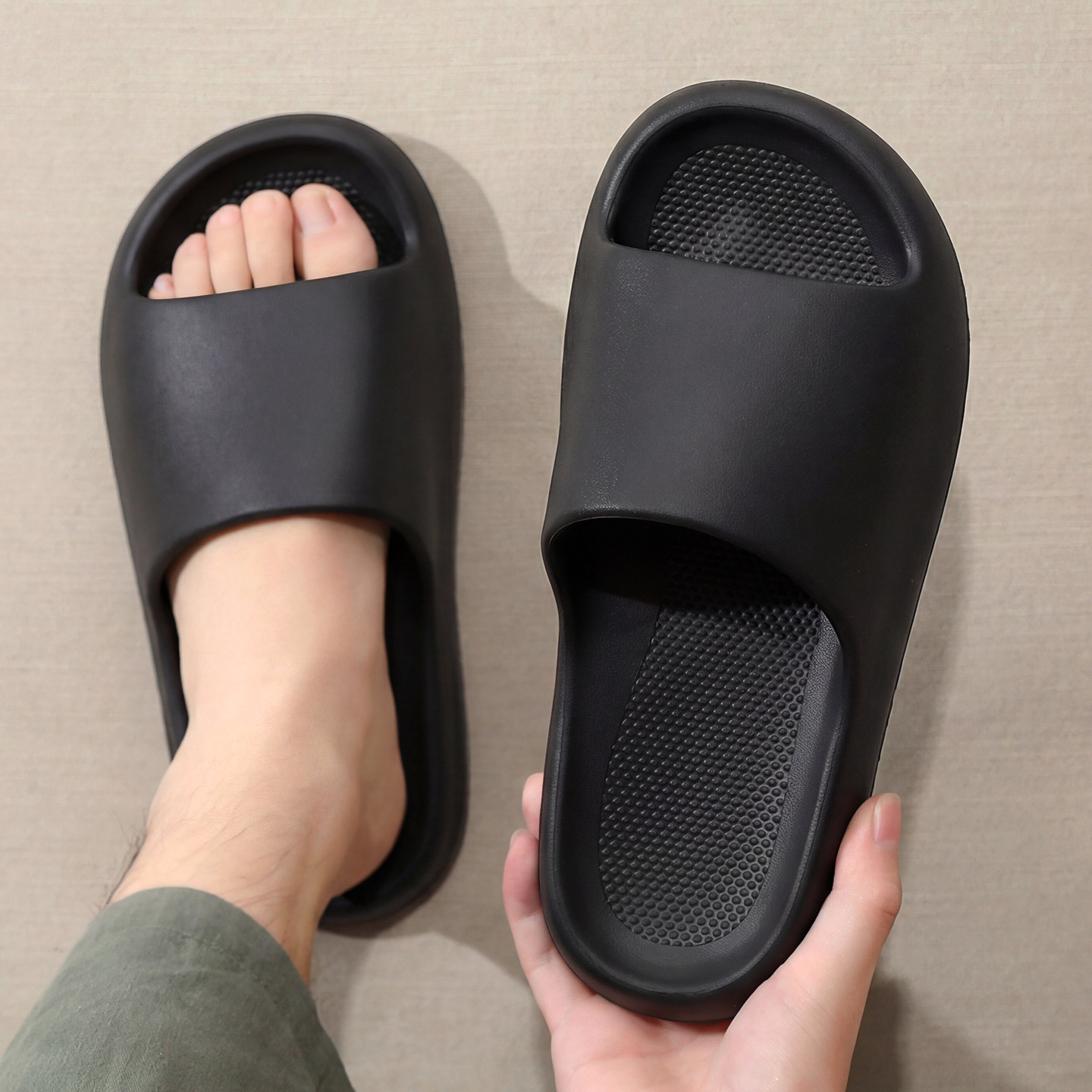 踩屎感拖鞋男款2026新款夏季室内家居浴室洗澡防滑厚底eva凉拖女