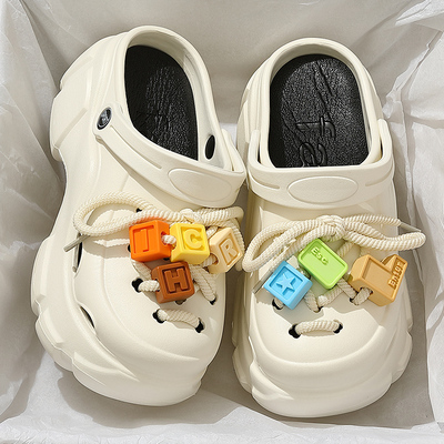 8CM！！厚底增高夏季外穿洞洞鞋