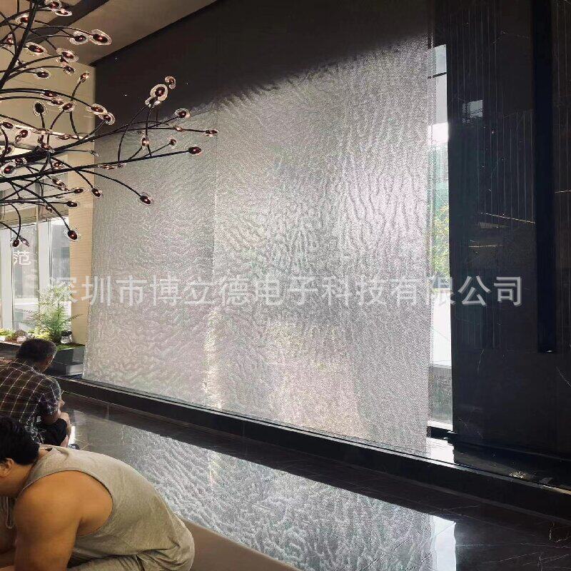 定制室内展厅办公司氛围装饰不锈钢流水背景墙施工安装园林景观