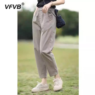 宽松显瘦百搭九分裤 新款 薄款 女 直筒裤 休闲裤 简约时尚 女2024年夏季