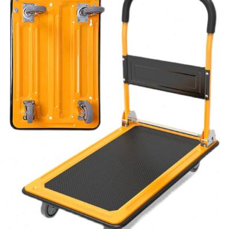 平板车搬运车家用拉货手推车超市仓库折叠小推车工地静音轻便拖车