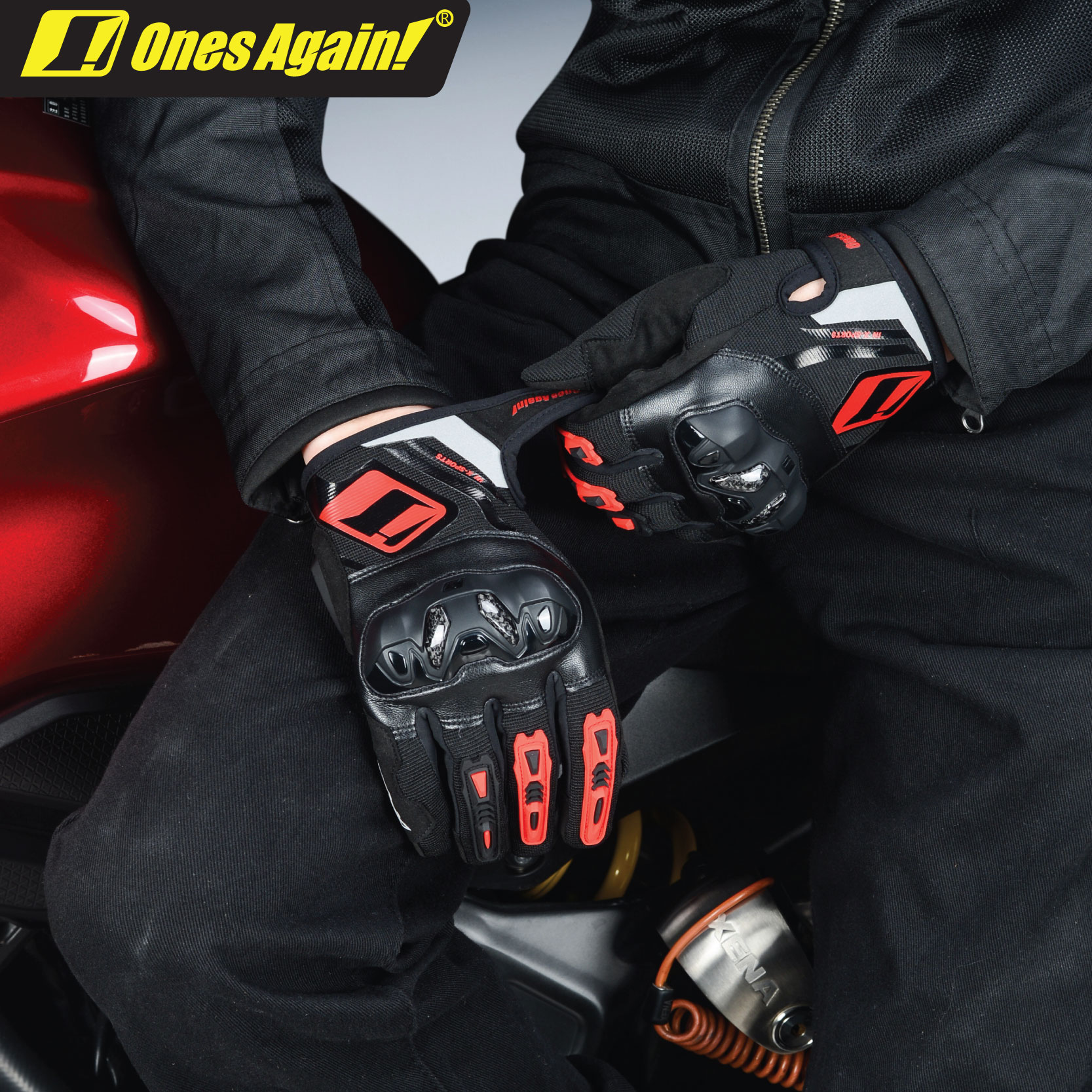 Ones碳纤维防摔骑士手套夏季款