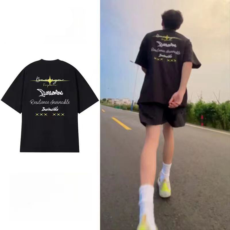 美式短袖男夏季运动篮球训练投篮服潮流网眼速干薄款宽松跑步健身