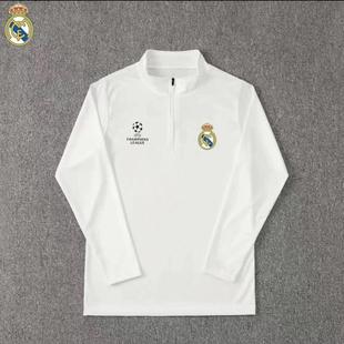 25赛季欧冠皇马巴黎训练服冬半拉链运动长袖足球跑步立领巴萨上衣