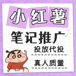 小红xhs书推流代投小红薯推广笔记投放作品xhs运营推广推送