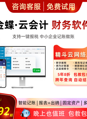 【5年多账套】金蝶精斗云会计记账做账代账报表出纳固定资产管理