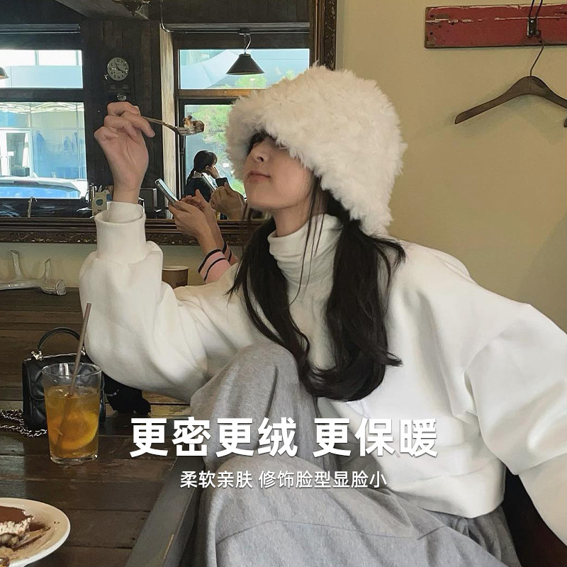 户外毛绒渔夫帽子女秋冬皮草针织盆帽大头围护耳冷帽高级感显脸小,服饰配件/皮带/帽子/围巾,帽子,淘宝优惠券,粉丝福利购,淘宝优惠卷