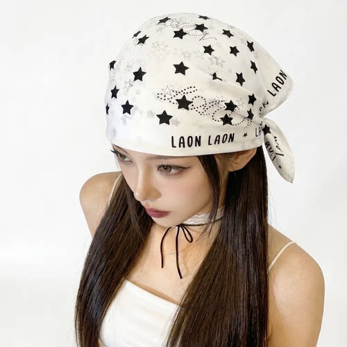 原创多戴法小方巾包头丝巾女