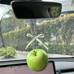仿真苹果汽车挂件车载车内挂饰品吊饰高级感一路平安创意后视镜
