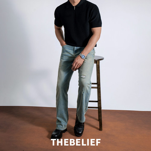 复古做旧517微喇叭牛仔裤