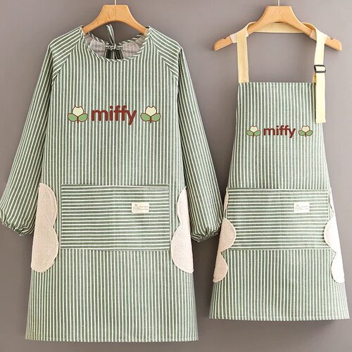 日本2026新款棉麻罩衣女长袖围裙