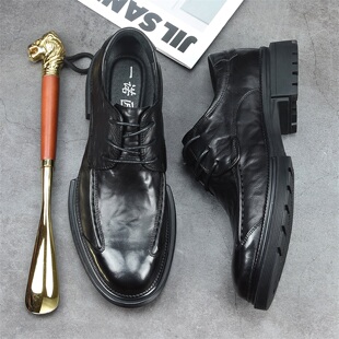 男士 系带英伦青年牛皮鞋 休闲皮鞋 男鞋 软底 男真皮商务正装 新款