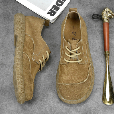 头层牛皮透气软底防滑大头工装鞋