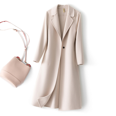 羊毛双面呢中长款修身