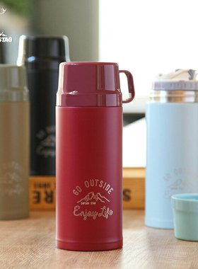CAPTAIN STAG 不锈钢保温杯户外水杯大容量便携水杯恒温杯盖直饮