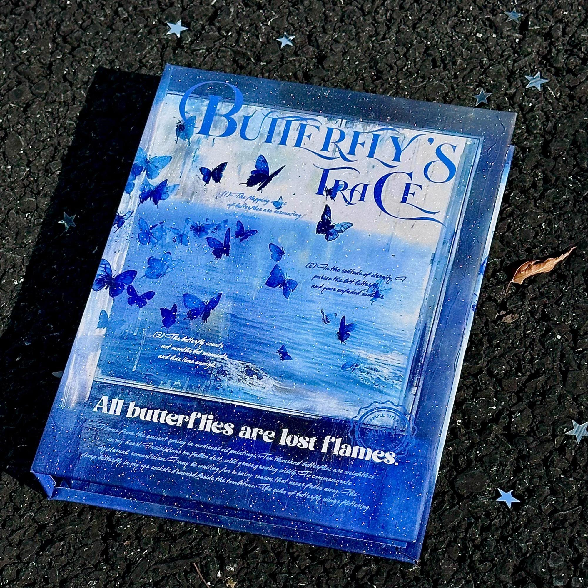 「第二只蝴蝶」ins高颜值细闪磨砂复古A4九宫格卡册活页本收纳册