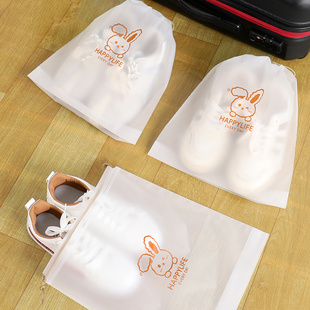 旅行鞋袋装鞋子收纳袋透明行李箱分装袋防尘防潮束口袋拖鞋鞋罩套