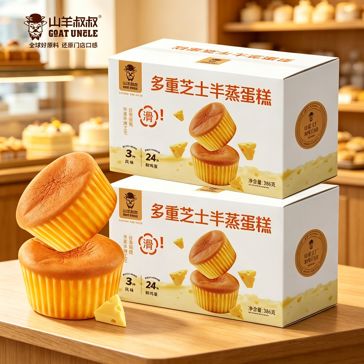 山羊叔叔多重芝士蛋糕零防腐剂图片