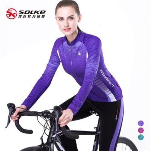搜克骑行服女春夏骑行服速干透气骑行装备秋冬长袖骑行服套装
