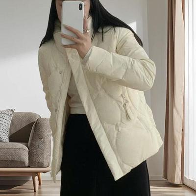 羽绒服女款高端女装新款冬季外套韩版短款宽松平湖白鸭绒服女