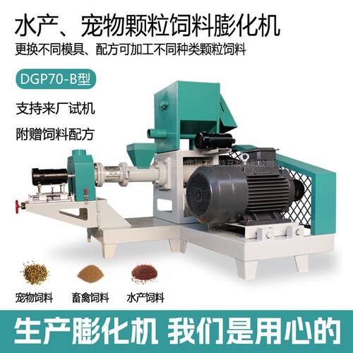 DGP70-B型制作膨化机 鱼粮狗粮猫粮颗粒膨化机巴西龟 飘浮沉淀