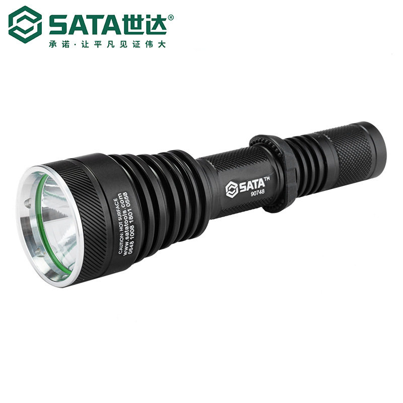 Sata/世达工具灯90748远射强光充电式手电筒照明LED铝合金外壳,