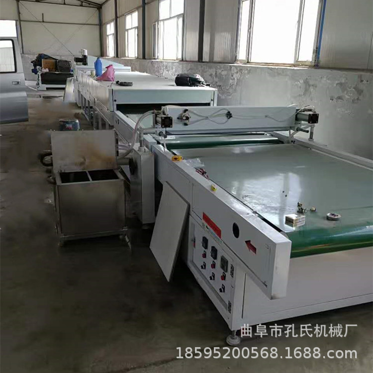颗粒板生态板pet高光uv辊涂机 人造石树脂板背景墙uv光油淋涂机厂