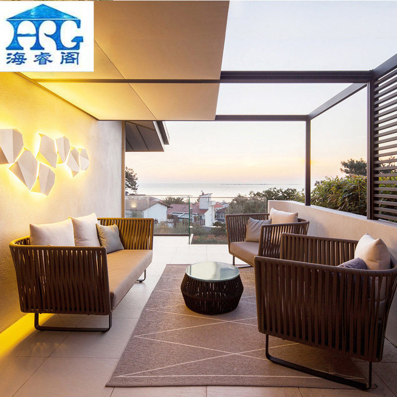 户外藤编沙发 露天防晒藤椅花园简约休闲沙发组合 阳台茶几三件套,住宅家具,户外沙发,淘宝优惠券,粉丝福利购,淘宝优惠卷