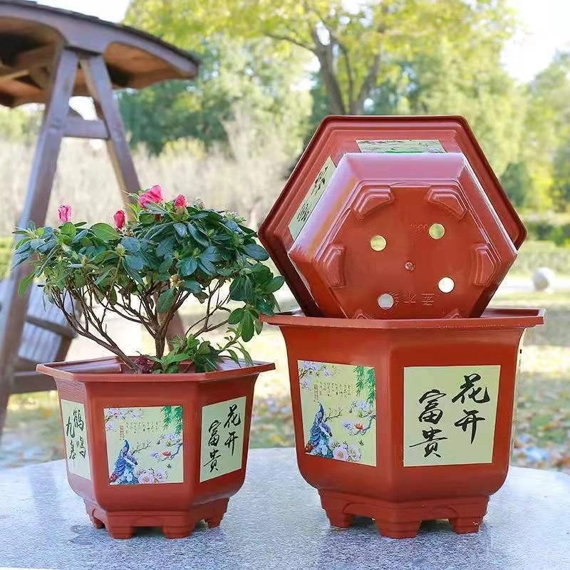仿陶瓷塑料特大加厚果树大花盆加厚花盆送托盘大花盆2024