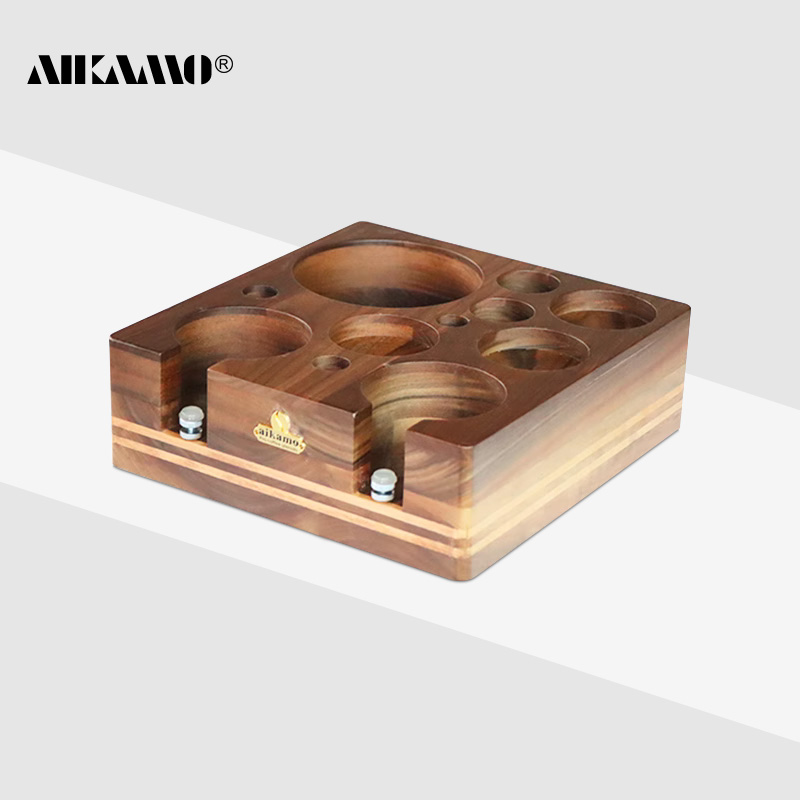 Aikamo多功能咖啡压粉座天然实木