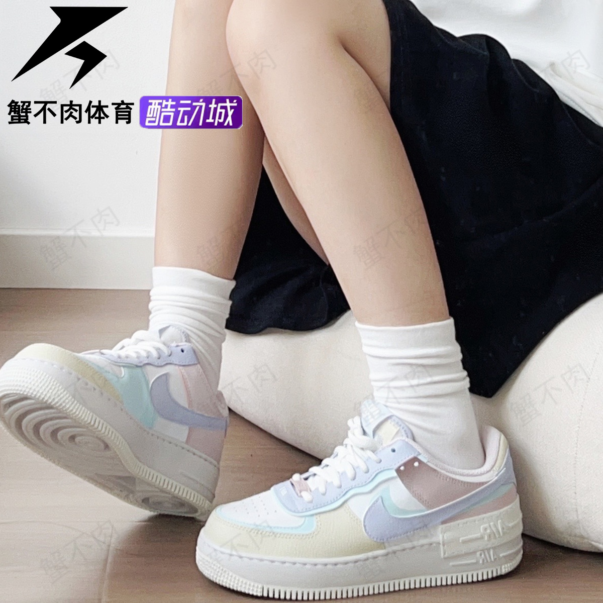 耐克 Nike Air Force 1Low 防滑低帮 板鞋女款 白蓝粉 CI0919-106 运动鞋new 板鞋 原图主图