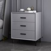 全实木轻奢烤漆床头柜现代简约三层抽屉斗柜卧室床边柜加高款 60cm