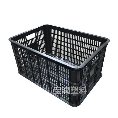 防静电筐子加厚黑色电子周转筐镂空网格错位框零件箱分拣塑胶箩