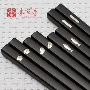 天天特价 10双特色家用筷子 个性 镶嵌创意酒店餐厅合金筷子长日韩式