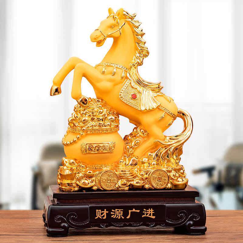客厅酒柜招财马摆件工艺品办公室桌面上装饰乔迁开 业礼品马到成