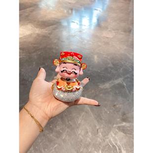 饰品家用公仔网红礼品 汽车内高颜值摆件轻奢镶钻车载摇头财神爷装