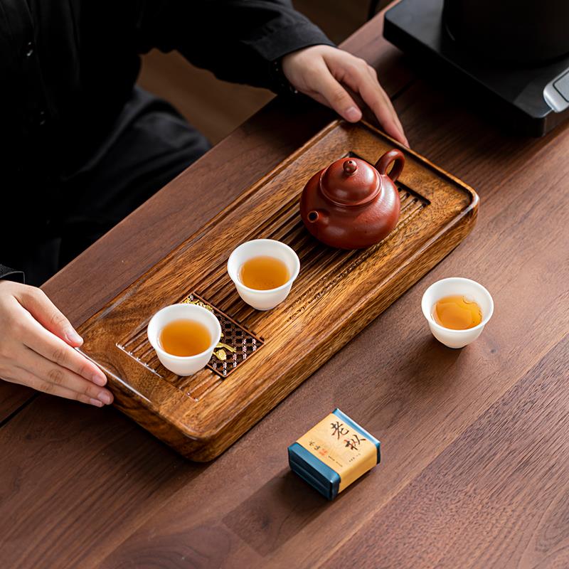 胡桃木茶盘2025新款家用小型干泡台托盘泡茶功夫茶具茶海沥水实木