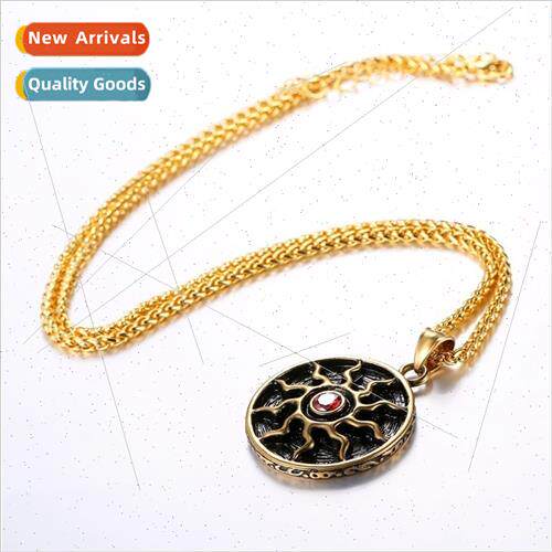 Europe stainless steel Sun Smear Necklace Pendant Hip Hop St
