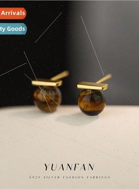 s925 silver fall winter retro Merad color earrings female re