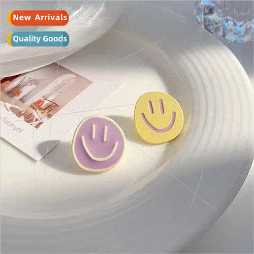 2023 spring summer macaron color earrings sweet girl smiley